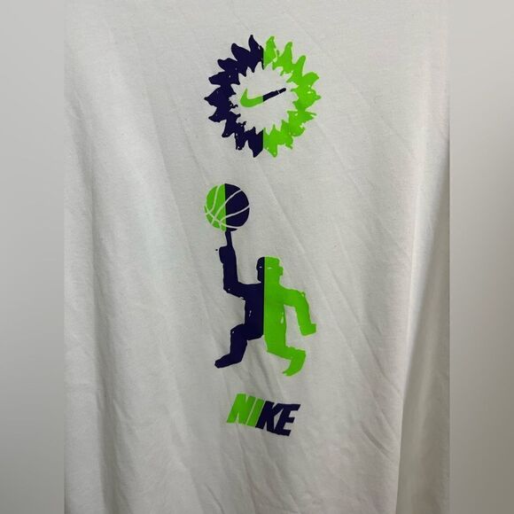 NIKE Dri-FIT "Festival" White/Court Purple Basketball T Shirt - Picture 2 of 4